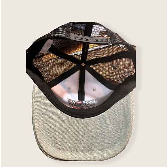 Super S Premuim Lubricants Logo Denim Hat Cap Mesh Snapback US Flag NWOT - Picture 8 of 8